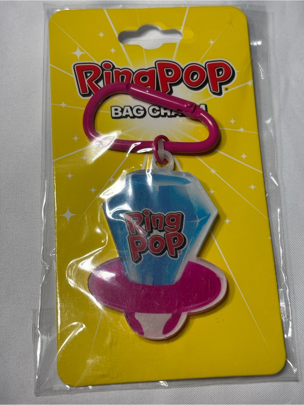 New Ring Pop Bag Charm Keychain - Pink & Blue